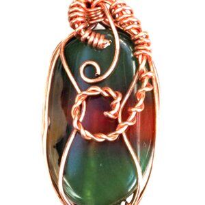 Green Orange Oval Pendant